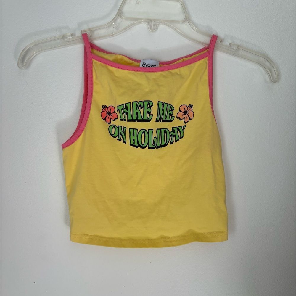 Princess Polly Take me on holiday crop top size 2 95% cotton